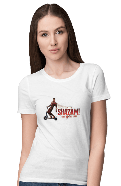 Футболка жіноча з принтом "Shazam. Лють богів". Dc comics, shazam, лють богів, супермен, шазам. CustomPrint.market