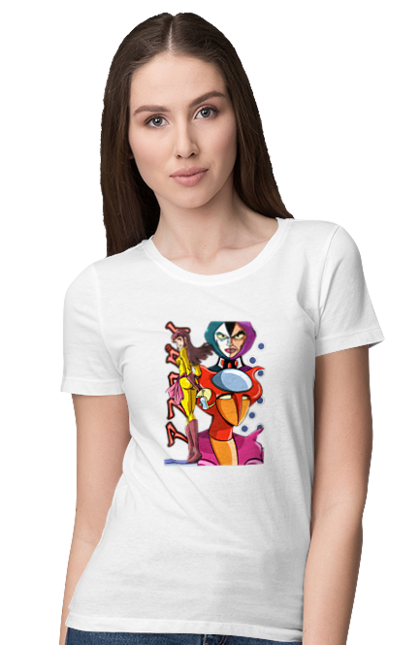 Women's t-shirt with prints Mazinger Z Aphrodite. Anime, aphrodite, manga, mazinger z, mecha, robots. 2070702