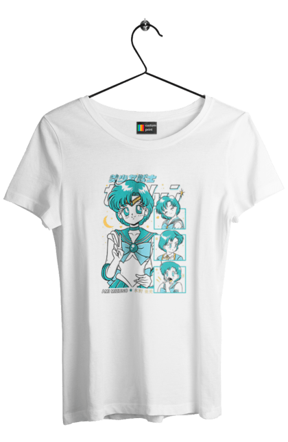 Women's t-shirt with prints Sailor Moon Mercury. Ami mizuno, anime, drama, magical girl, sailor mercury, sailor moon, tv series. 2070702