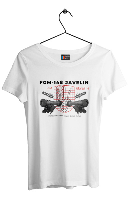 Футболка жіноча з принтом "FGM 148 Javelin". Caesar, himars, javelin, nlaw, patriot, weapon, zaluzhny. 2070702