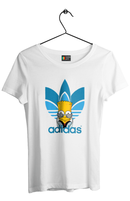 Футболка жіноча з принтом "Adidas Барт". Adidas, bart, адідас, барт, мультфільм, серіал, сімпсон. 2070702