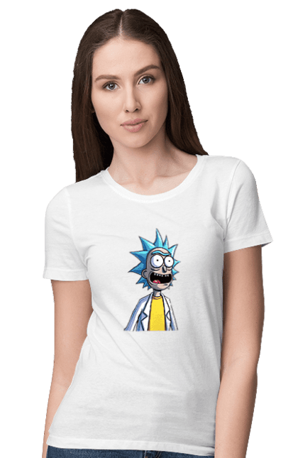 Футболка жіноча з принтом "Рік та Морті". Rick and morty, мультфільм, наукова фантастика, пригоди, рік, рік і морті, трагікомедія, чорний гумор. 2070702