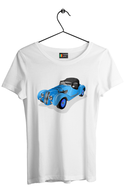 Women`s t-shirt with prints Car. Auto, car, classic, old, old machine. 2070702