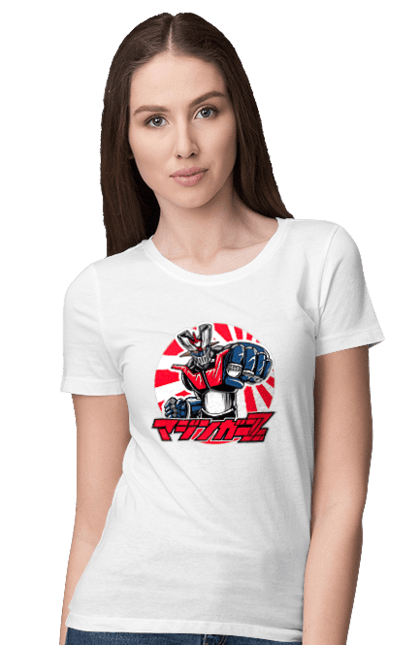 Women's t-shirt with prints Mazinger Z Grendizer. Anime, goldorak, goldrake, grendizer, manga, mazinger z, mecha, robots. 2070702