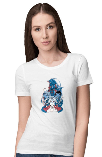 Women`s t-shirt with prints Fullmetal Alchemist. Adventures, alphonse elric, anime, edward elric, fullmetal alchemist, light novel, manga, steampunk. 2070702