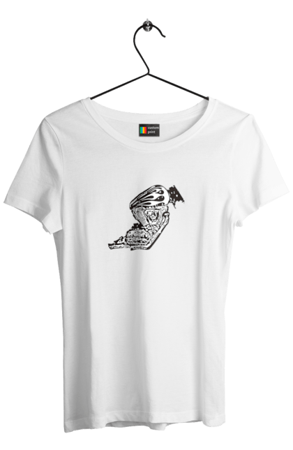 Футболка жіноча з принтом "Двигун мотоцикла". Байк, бензобак, двигун мотоцикла, харлей девідсон, циліндри, чопер. 2070702