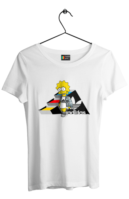 Футболка жіноча з принтом "Adidas Ліса". Adidas, lisa, simpson, адідас, ліса, ліса сімпсон, мультсеріал, персонаж, серіал, сімпсон. 2070702