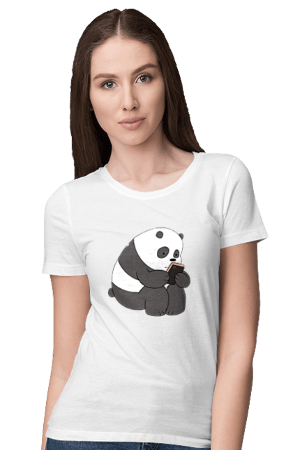 Футболка жіноча з принтом "Панда". Panda, медведь, мишка, панда. Milkstore