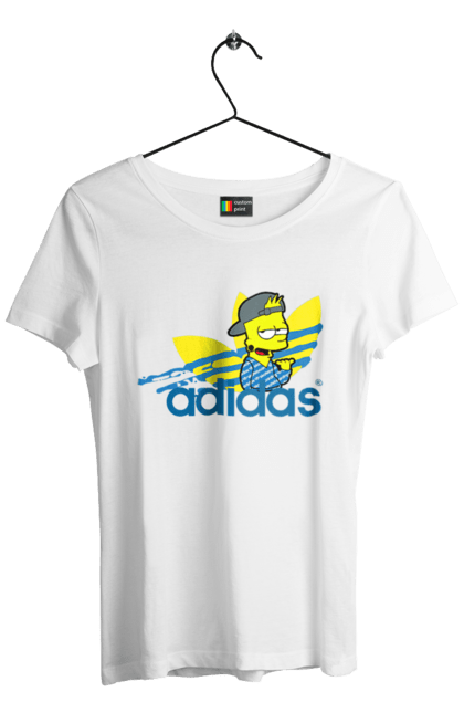 Футболка женская с принтом Adidas Барт. Adidas, bart, адидас, барт, симпсон. 2070702