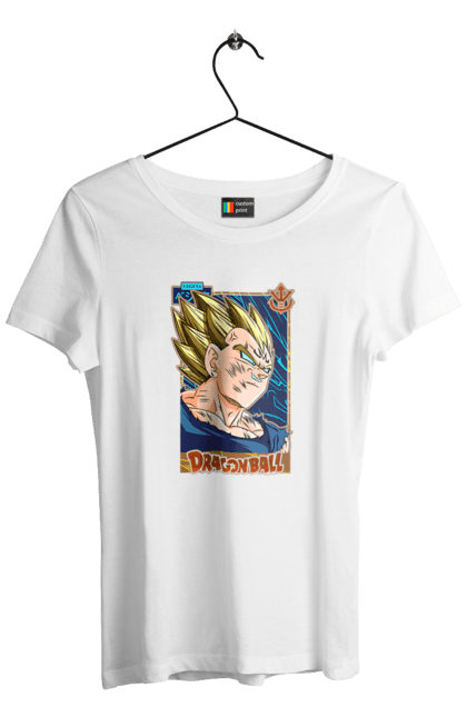 Футболка жіноча з принтом "Перли дракона Вегета". Anime, dragon ball, goku, majin vegeta, manga, vegeta, аніме, вегета, манга, перли дракона. 2070702