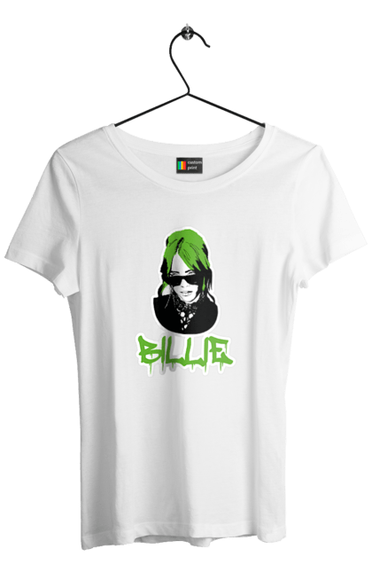 Футболка жіноча з принтом "Billie Eilish". Активістка, біллі айліш, мизукант, права, співачка, тварини. 2070702