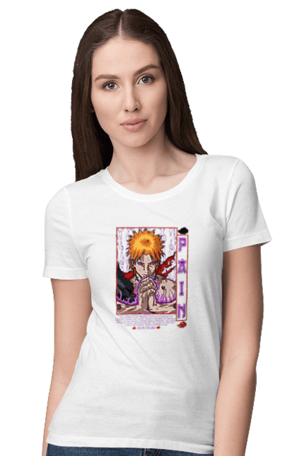 Women's t-shirt with prints Naruto Yahiko. Akatsuki, anime, character, manga, naruto, ninja, pain, tv series, yahiko. 2070702