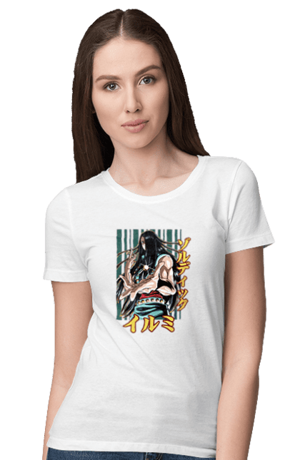 Women's t-shirt with prints Hunter × Hunter Illumi Zoldyck. Anime, hunter, hunter × hunter, hunter hunter, illumi, illumi zoldyck, manga, zoldyck. 2070702