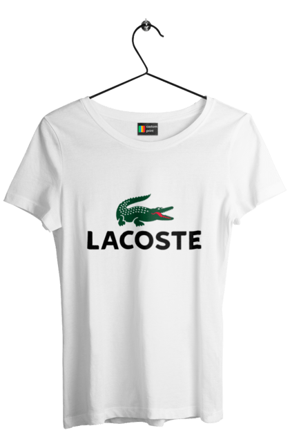 Футболка жіноча з принтом "Лакоста". Lacoste, коста лакоста, крокодил, лакост, лакост лого, лакоста, лакоста оригинал, лакосте. PrintMarket - інтернет-магазин одягу та аксесуарів з принтами плюс конструктор принтів - створи свій унікальний дизайн
