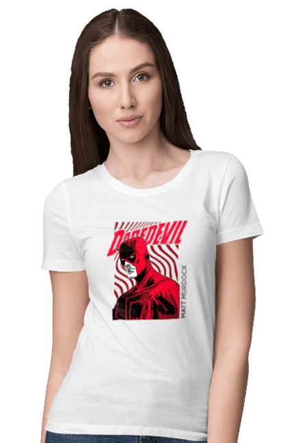 Women's t-shirt with prints Daredevil. Daredevil, lawyer, marvel, matt murdock, superhero, television series, tv series. 2070702