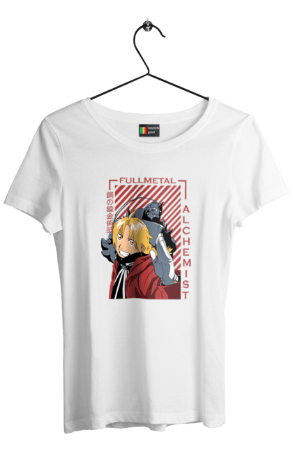 Women's t-shirt with prints Fullmetal Alchemist. Adventures, alphonse elric, anime, edward elric, fullmetal alchemist, light novel, manga, steampunk. 2070702