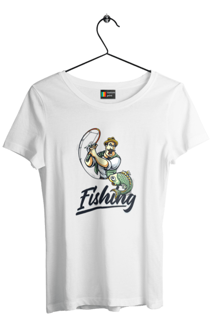 Футболка жіноча з принтом "Рибалка, літо". Відпочинок, літо, рибалка. 2070702