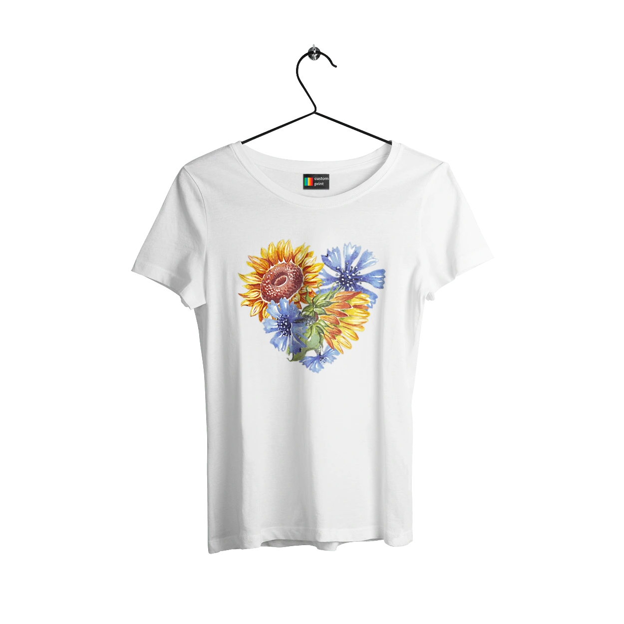 The heart is sunflowers and violets