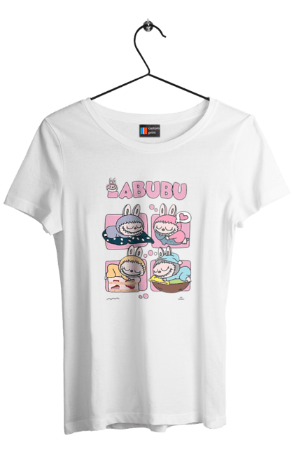 Футболка жіноча з принтом "Сон Labubu". Labubu, weird cute, іграшки, лабубу. 2070702