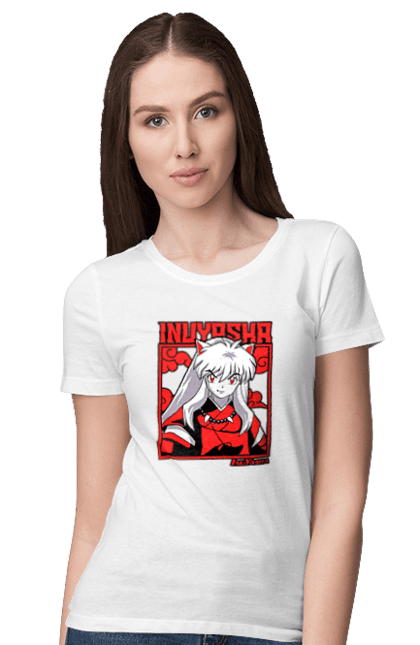 Футболка жіноча з принтом "Inuyasha". Anime, inuyasha, manga, rumiko takahashi, аніме, демон охоронець, манга, руміко такахасі. 2070702