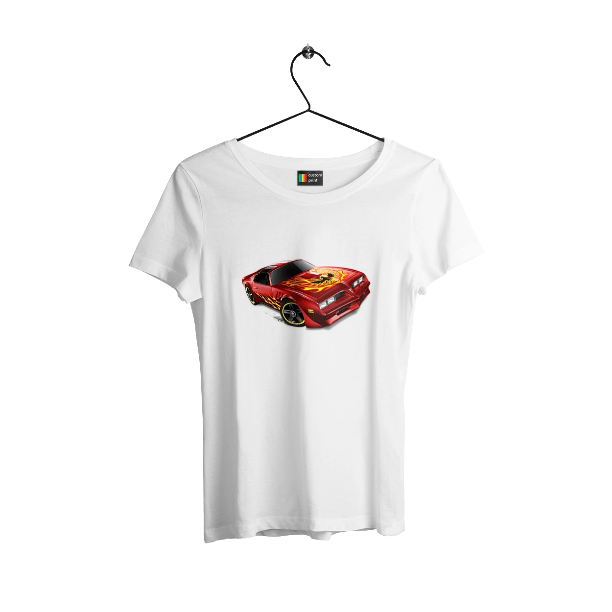 The car is red, high speed