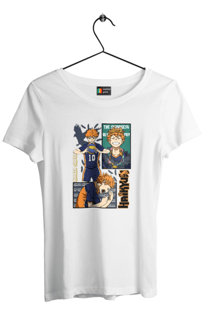 Футболка жіноча з принтом "Волейбол!! Хіната". Anime, haikyu, hinata, manga, shoyo hinata, аніме, волейбол, манга, хіната, шьо хіната. 2070702