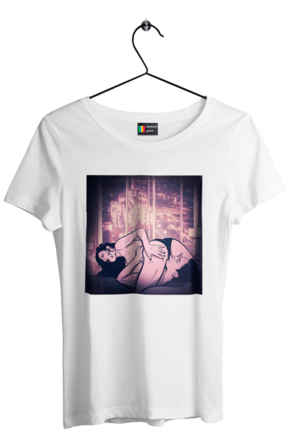 Футболка жіноча з принтом "Дорослі Ігри На Тлі Міста". Гола, кохання, лизати, трусики. 2070702