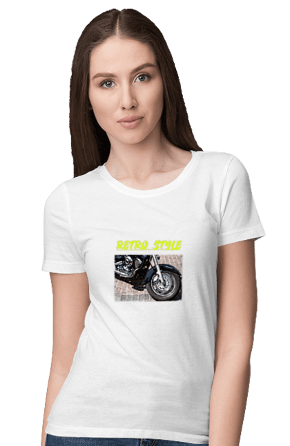 Women`s t-shirt with prints Moto2. Bike, motorbike, retro, road, speed, style. 2070702