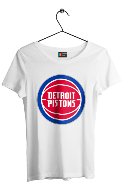 Футболка жіноча з принтом "Detroit Pistons". Баскетбол, нба, спорт, супергліга. CustomPrint.market