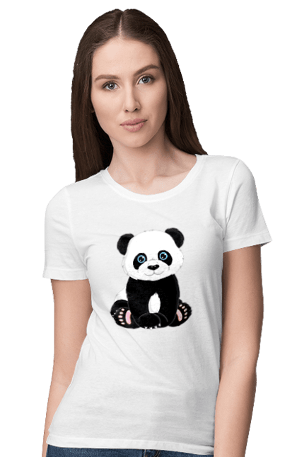 Футболка жіноча з принтом "Панда". Panda, медведь, мишка, панда. Milkstore