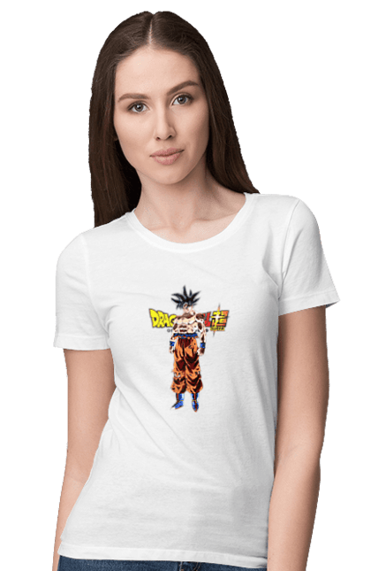 Women's t-shirt with prints Dragon Ball Son Goku. Anime, dragon ball, goku, manga, son goku, tv series. 2070702