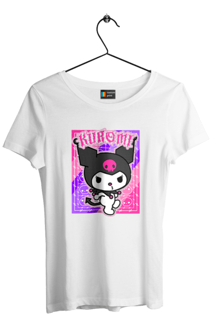 Women's t-shirt with prints Hello Kitty Kuromi. Anime, character, hello kitty, kuromi, my melody, sanrio. 2070702