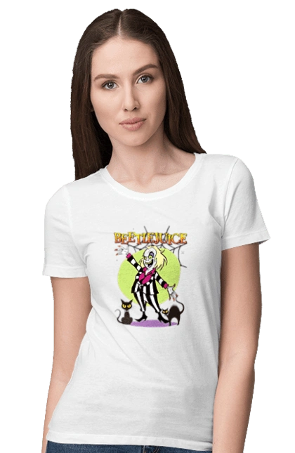 Women`s t-shirt with prints Beetlejuice. Beetlejuice, comedy, ghost, horror, movie, tim burton, warner bros. 2070702