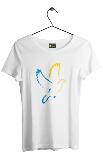 Футболка жіноча з принтом "Голуб миру". Голуб миру, мир, перемога україни, україна. 2070702