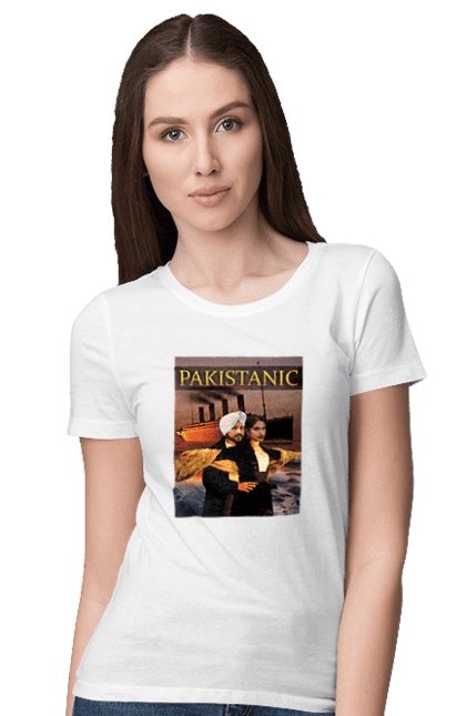 Футболка жіноча з принтом "Pakistanic". Гумор, кіно, креативні, пакістан, приколи, прикольні, смішні, титанік, тренди, фільми. 2070702