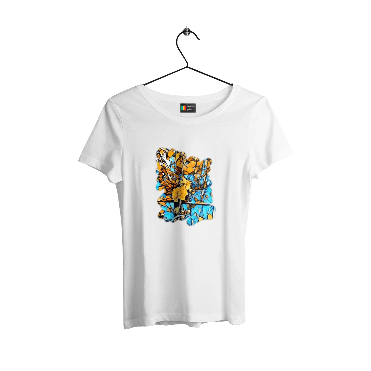 Yellow flowers on a blue background