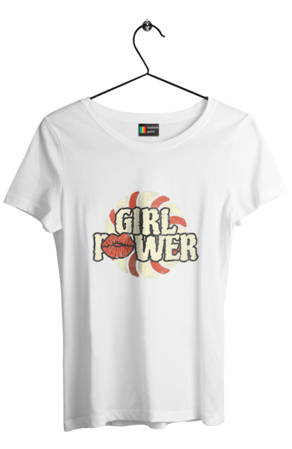 Футболка жіноча з принтом "Girl Power". Girl power, гасло, дівчата, дівчата можуть, жінки, жіноча сила, незалежність, сила, фемінізм. 2070702