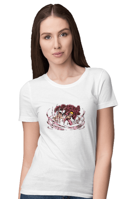Women's t-shirt with prints One Piece Donquixote Doflamingo. Anime, donquixote doflamingo, heavenly yaksha, manga, one piece, straw hat pirates. 2070702