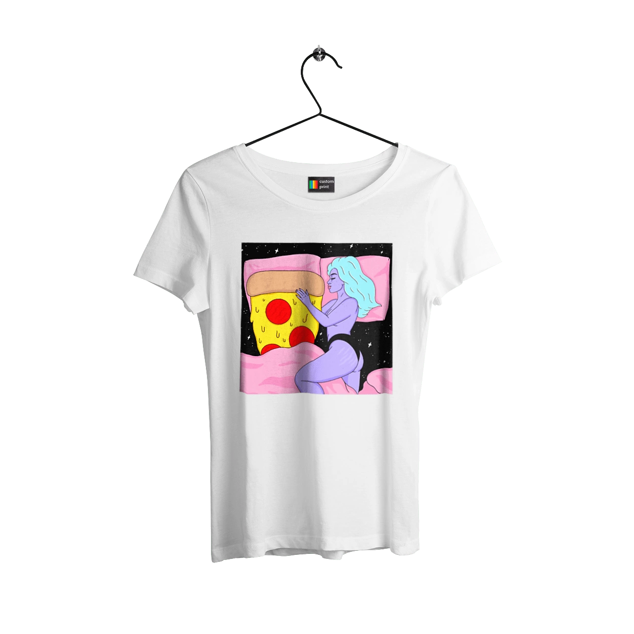 Purple Girl And Pizza