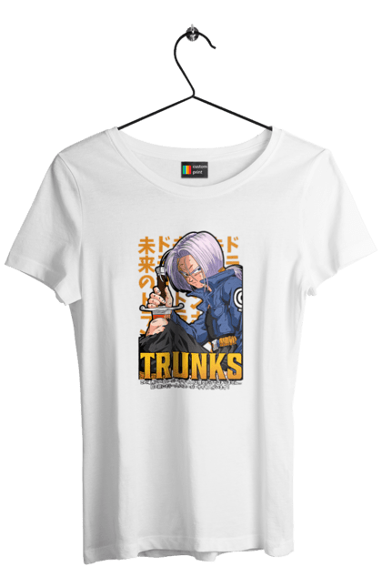 Футболка жіноча з принтом "Перли дракона Транкс". Anime, dragon ball, manga, trunks, аніме, манга, перли дракона, транкс. 2070702