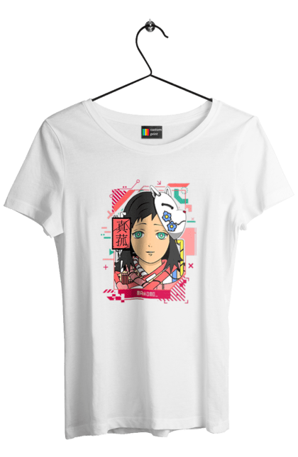 Women's t-shirt with prints Demon Slayer Makomo. Anime, demon slayer, kimetsu no yaiba, makomo, manga, serial. 2070702