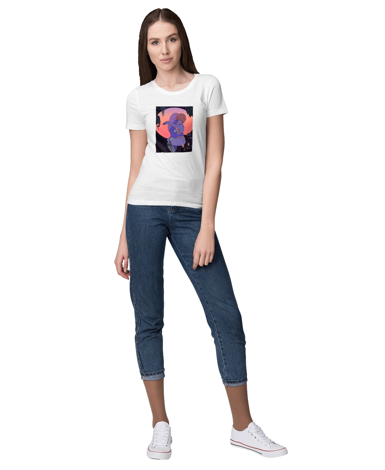 Purple Girls Hugging