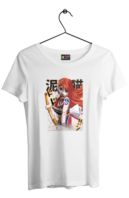 Women's t-shirt with prints One Piece Nami. Anime, cat burglar, manga, nami, one piece, straw hat pirates. 2070702