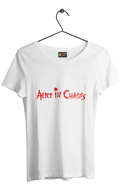 Футболка жіноча з принтом "Alice in Chains". Alice in chains, аліса в ланцюгах, альтернативний метал, альтернативний рок, гранж, група, музика, рок, сладж метал, хард рок. 2070702