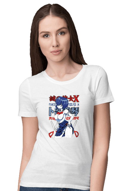 Women's t-shirt with prints Mysterious Girlfriend X Mikoto Urabe. Anime, comedy, manga, mikoto urabe, mysterious girl, mysterious girlfriend x, romance, school. 2070702