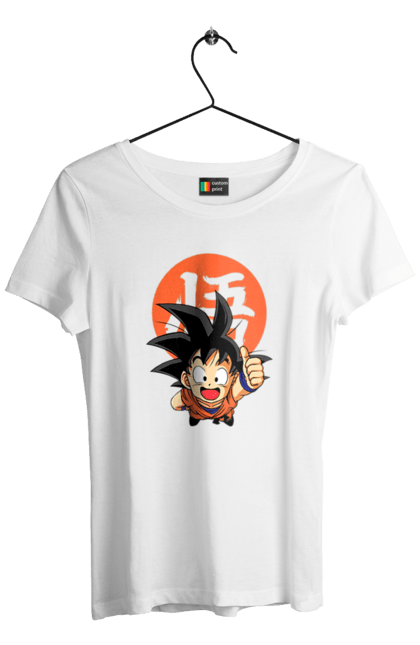 Women's t-shirt with prints Dragon Ball Son Goku. Anime, dragon ball, goku, manga, son goku, tv series. 2070702