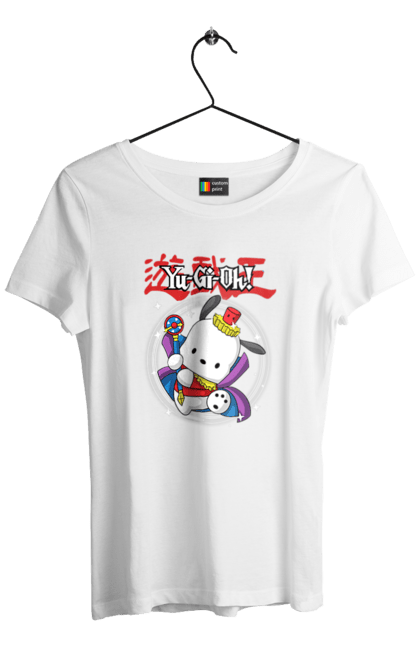 Women's t-shirt with prints Yu Gi Oh! Pochacco. Brand, character, hello kitty, pochacco, yu gi oh, yugio. 2070702