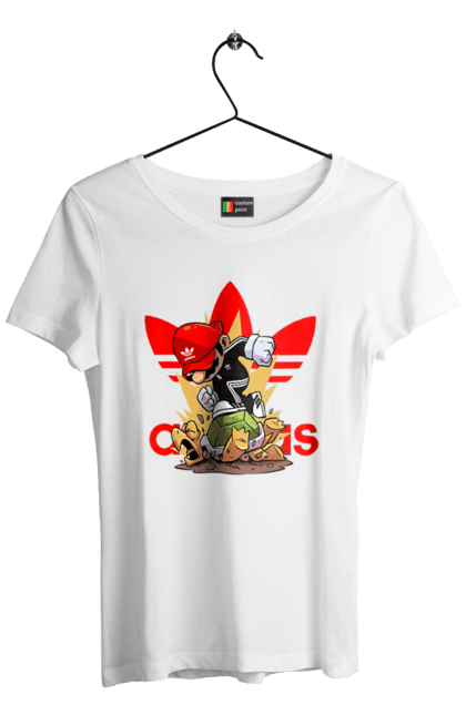 Women's t-shirt with prints Adidas Mario. Adidas, character, game, mario, mario bros, nintendo, super mario bros. 2070702