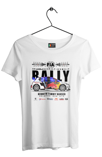 Футболка женская с принтом Red Bull Rally. Rally, red bull, авто, автомобиль, гонка, машина, ралли, ред булл, редбулл, спорт. 2070702