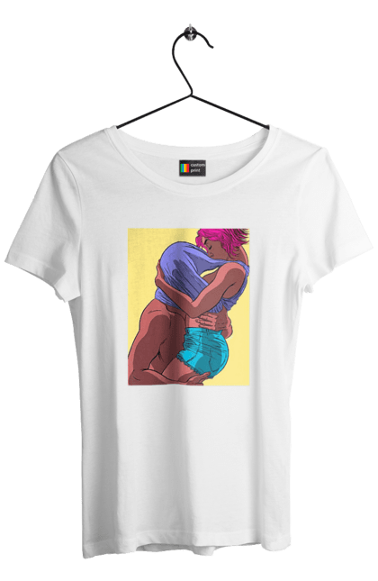 Women`s t-shirt with prints Man Under The T-Shirt In Girls. Boobs, passion. 2070702